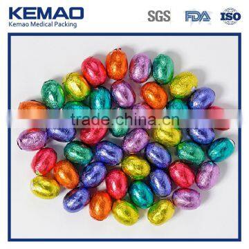 chocolate egg candy aluminum foil package