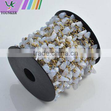 Gemstone Beaded Rosary Chain Wholesale,wire Wrapped Beaded Chain photo-6