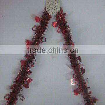 Christmas Tinsel w/ Hearts Diecut Design