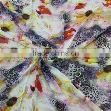 Fashional Flower 100% Polyester Digital Printed Fabric