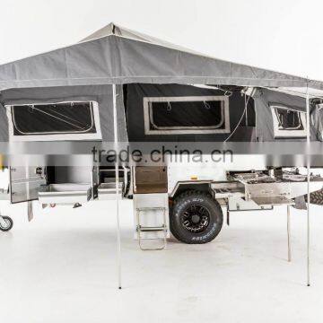 Summer season front open camping trailer