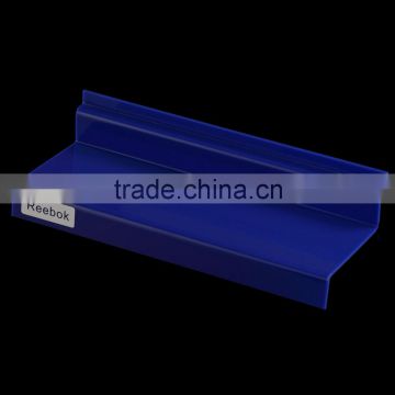 Retail Price Wall Mount Plexiglass Shoe Shelf Display, Slatwall Acrylic Shoe Riser Shoe Holder Stand Shelf photo-3