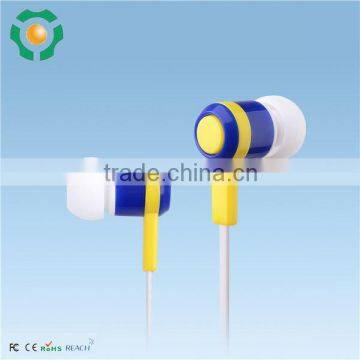 Deep bass flat cable earphone for mobile phone plastic in-ear earphones for MP3