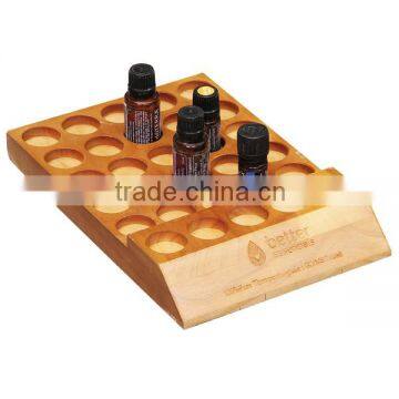 2016 Wholesale Unfinished Carved Custom Eco-friendly Design Wooden Essential Oil Display Rack