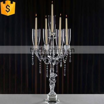 wholesale good crystal glass candlestick holder wedding in China