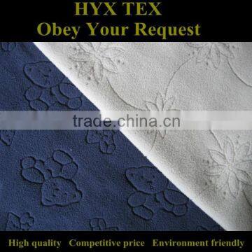 100%polyester micro knitting polar fleece embossed fabric