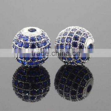 Step Up Your Styple With A Blue CZ Micro Pave Beads for Bracelets Making CZ Jewellery Wholesle photo-2