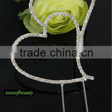 wholesale rhinestone wedding heart shaped cake toppers