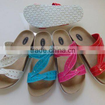 latest design women cork shoes custom logo slide sandals