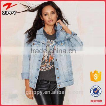 OEM Service Alibaba China Oversized Boyfriend Denim Jackets for Women