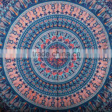 Blue Cotton Indian Tapestries Mandala Tapestry Hippie Wall Tapestry Tapestry Wall Hangings Indian Printed Tapestry Wholesale photo-4