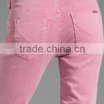 Pink Lady Cropped Jeans for Women Oem Jeans Cropped Denim Pants JXQ207 photo-5