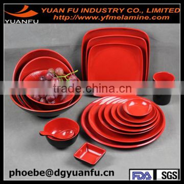 CE,FDA,LFGB Certification two-tone plastic wholesale disposable melamine tableware