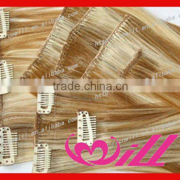 remy clip in human hair extensions Brazilian human hair extensions black blonde hair