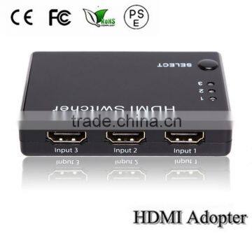 Factory price hdmi 3 ports switch box with IR remote support 3D