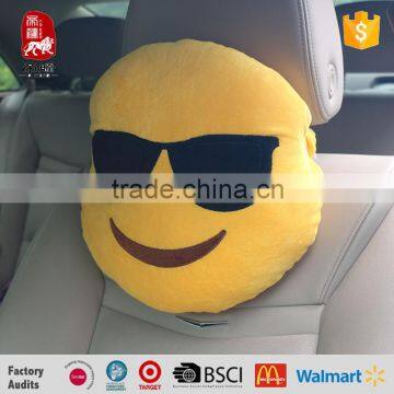 Yangzhou manufacture plush emoji pillow stuffed car pillow