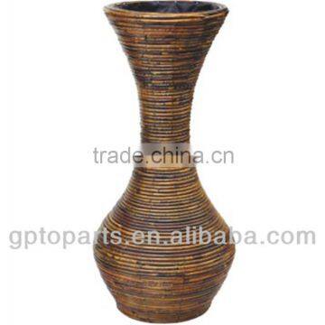 Chinese Handcraft Wicker Floor Vase New Rattan Big Tall Decorative Flower Vase Wholesale photo-3