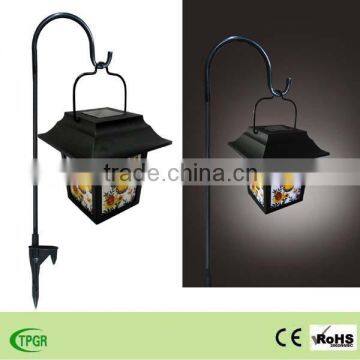 PVC butterfly with metal lanterns solar stake for garden ornament outdoor lighting