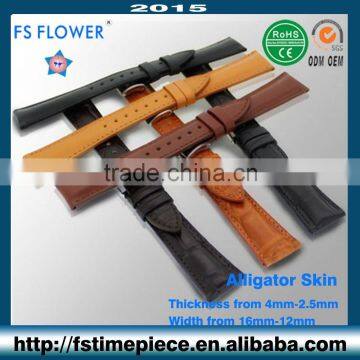 FS FLOWER - Slim Women's Leather Strap Crocodile Skin or Calk Skin 16 mm