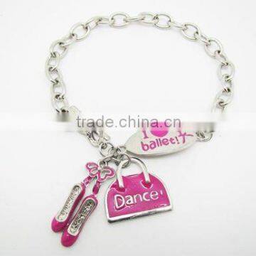 'I love ballet' bracelet,High-heeled shoes pendant bracelets,Fashion accessories