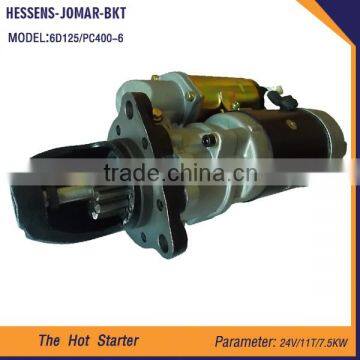 High Quality starter culture recoil starter replacement 6D125 PC400-6 24V/11T/7.5KW