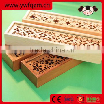 wooden ruler lid promotional pencil case