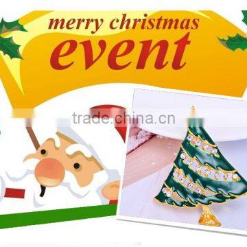 49*38mm Wholesale Christmas Colorful Crystal Tree Brooches photo-5
