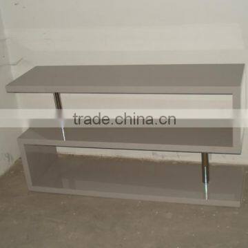 2016ELEGANTMDFBOOKSHELFHIGHGLOSSYPAINTBLACKWHITE RED TV STANDMETALSHELFSTORAGESHELFWOOD photo-4