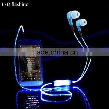 EL Flashing Headphone,New Style Visible EL Light Up In-Ear Headphone Earphones with Microphone + Micro USB Charging