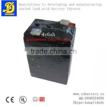 High capacity rechargeable lead acid battery 4v6ah