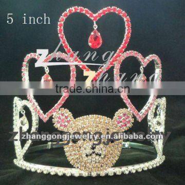 Heart Design Rhinestone Pageant Tiara