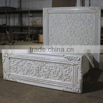 Antique Bedroom Furniture - Florence Series Heavy Carved Mahogany Bed