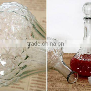 800ml Diamond Shaped Glass Jar for Wine With Lid