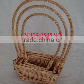 new design of willow basket with high handle