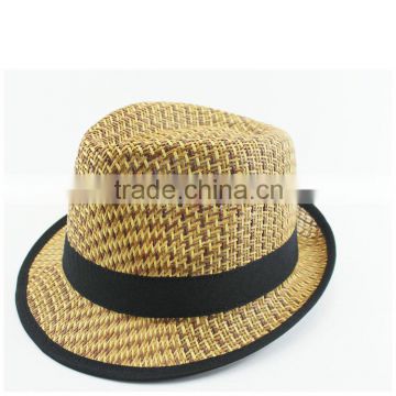 Manila Rope Fedora Cap Handmade Black String Straw Hats Ventilate Dingxing For Winter