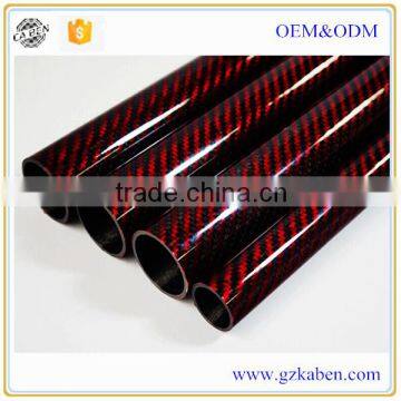 Colorful carbon fiber tube,red 3K carbon fiber epoxy pipe