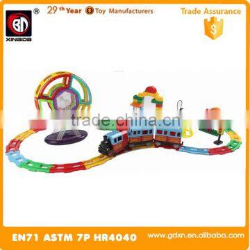 2016 New Magformers Wholesales magnetic block toy with electric train