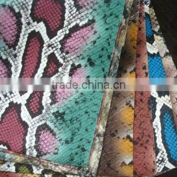 PVC synthetic leather with embossed snake grains for bags