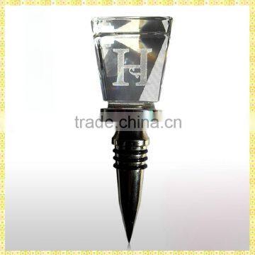 Handicraft Glass And Metal Wine Stopper Parts For Business Cooperation Souvenirs