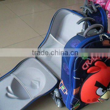 3D trolly eva school luggage bag for children