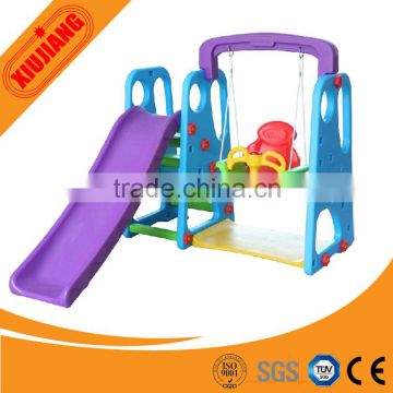 Cheap toddler indoor swing play equipment/plastic slide for home