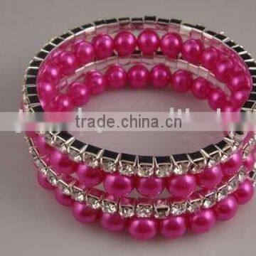 pearl and rhinestone bracelet BR-089-2