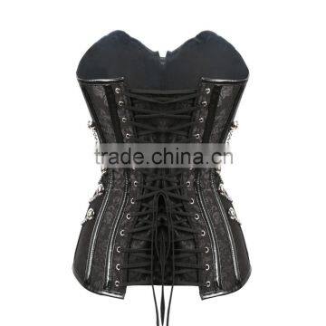 Waist Slimming Steel Bone Corset in Black photo-2