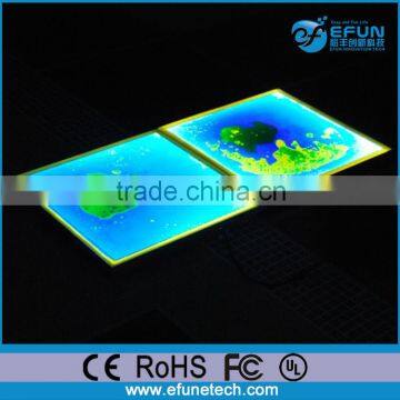 led liquid floor tiles with 10mm toughened glass and 4mm PVC surface