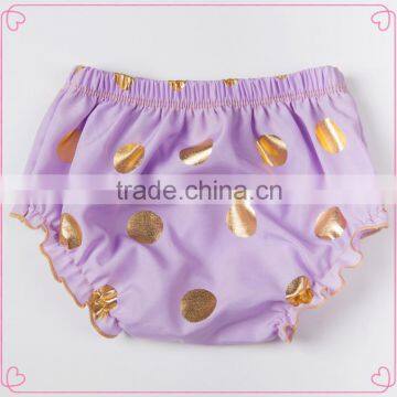 Baby New Design Ruffle Pants Baby Panties Bloomer Wholesale Price Gold Polka Dot Design photo-6