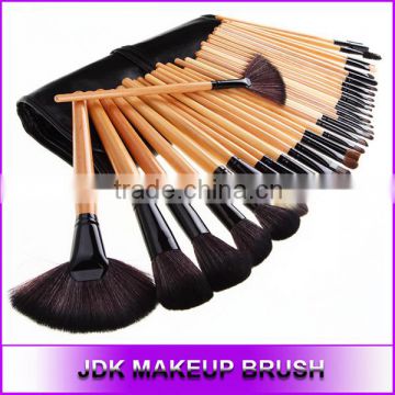 Wooden Style 32pcs Makeup Brushes with rolling PU bag 32 brush sets makeup Professional