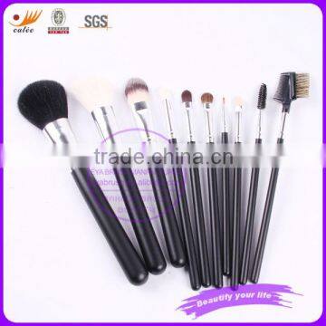 10pcs makeup brush set with black wooden handle