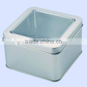 high quanlity and newly with clear window t-shirt tin box