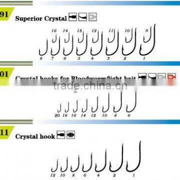 Crystal Hooks for Bloodworm Fishing Hooks