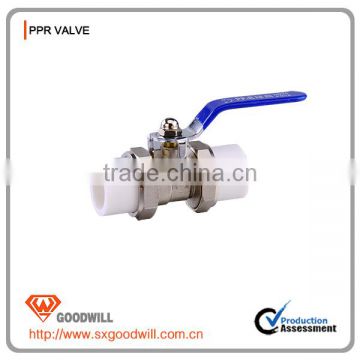 China manufacture Brass ball valve with PPR double union made in China